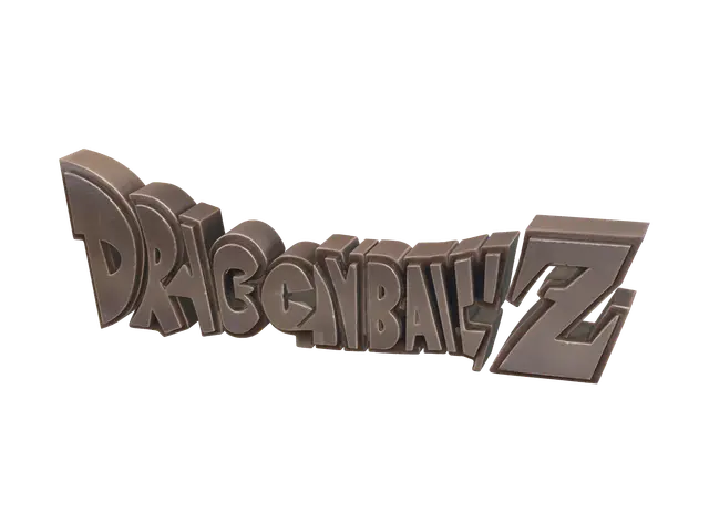 Ornate Dragon Ball Z Logo - Popart 3D model, vytvořený pomocí AI