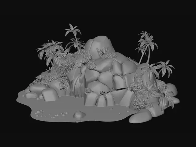 3D model for a island natural