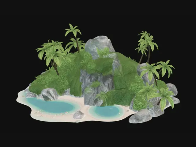 3D model for a island natural