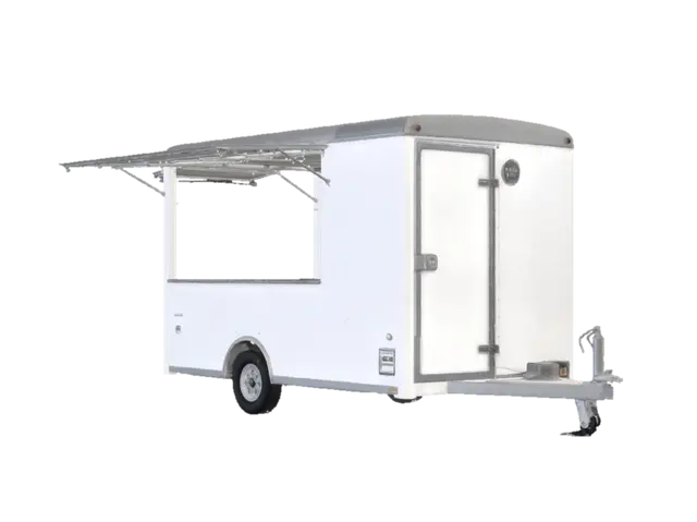 White Food Trailer - Foodtruck 3D model, vytvořený pomocí AI