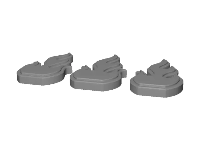 3D model for 3d printable file of small flat racing flames