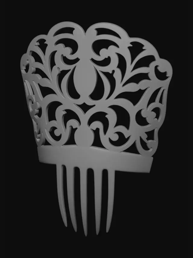 3D model for Filigree Skull Comb