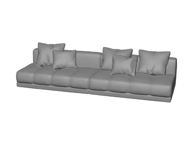 3D model for Mustard Bouclé Sofa
