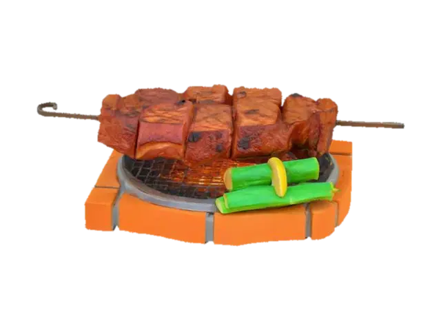 3D model for [Brazil] Churrasco de picanha. A churrasqueira é feita de tijolos laranja. HDR. #AroundTheWorld#