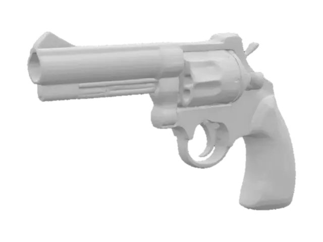 3D model for Imagine a cartoon old rusty revolver. Professional texture. Professional quality. Clean geometry. Ensure there is no broken meshes.