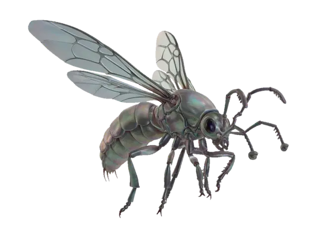 Luminous Wasp 3D model, vytvořený pomocí AI