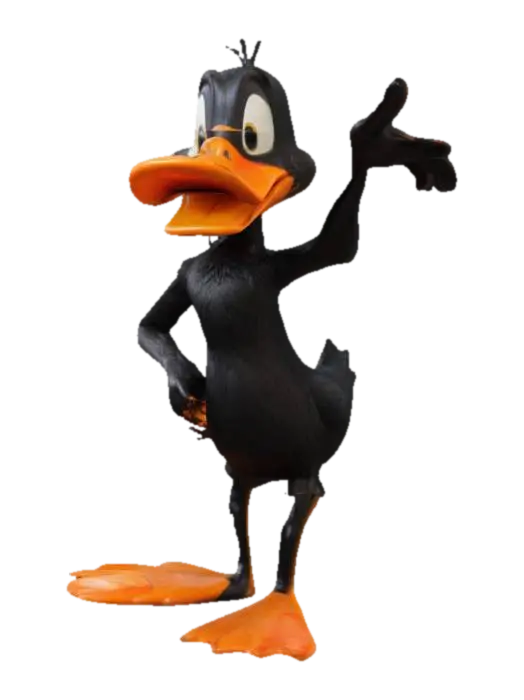 Daffy Duck - Comedy 3D model, vytvořený pomocí AI