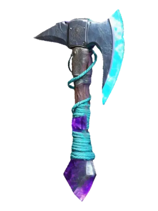Electro Axe #ChronoForgeWeapon# - Chrome 3D model, vytvořený pomocí AI