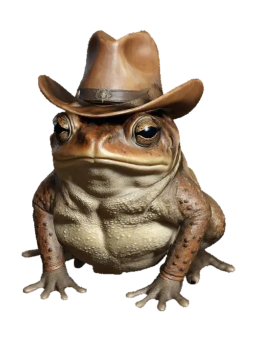 Imagine a toad in cowboy clothes. Realistic, Clean geometry, Sharp geometry, Clean… 3D model, vytvořený pomocí AI