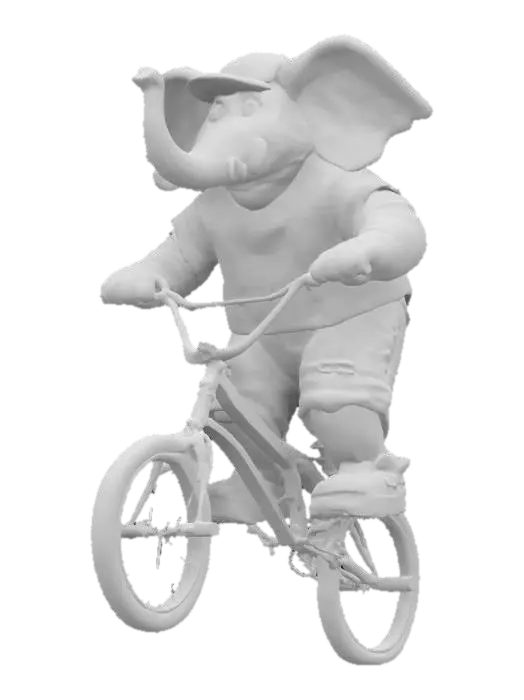 3D model for Elephant BMX Rider, #game figure#