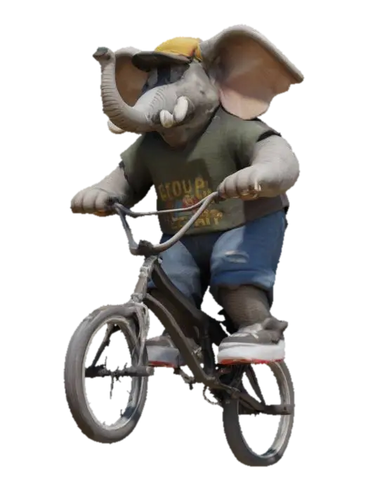 3D model for Elephant BMX Rider, #game figure#