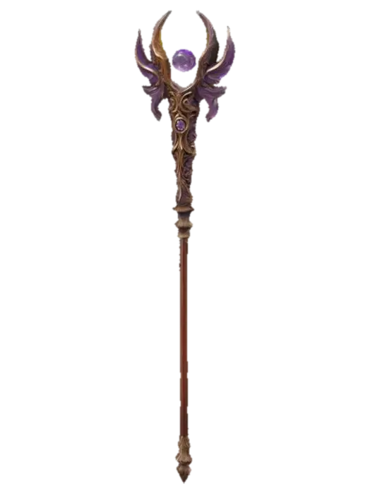 Enchanted Arcane Staff 3D model, vytvořený pomocí AI