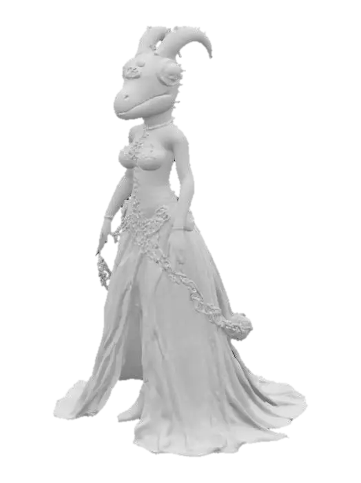 3D model for anthropomorphic, dinossaur woman, Steampunk, Game Assets, Highly Detailed, Full Body, Symmetrical Body, Standing in A-pose