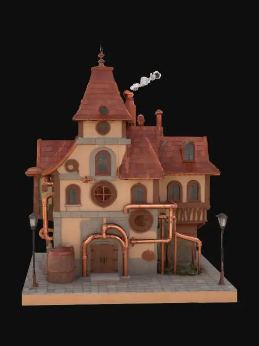 3D model for Steampunk Brewery, #arch#