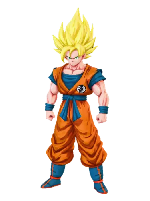Super Saiyan Ki 3D model, vytvořený pomocí AI