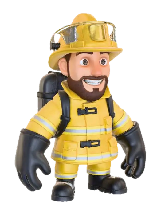Firefighter Smile - Courage 3D model, vytvořený pomocí AI