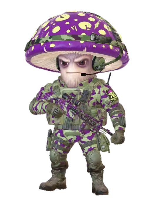 Mushroom Commando - Tactics 3D model, vytvořený pomocí AI