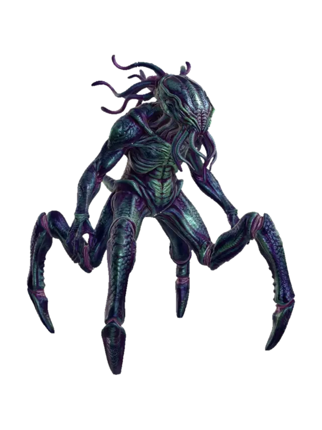 Azure Abyss Spider 3D model, vytvořený pomocí AI