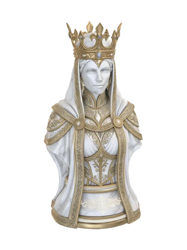 Ivory Queen - Chess 3D model, vytvořený pomocí AI