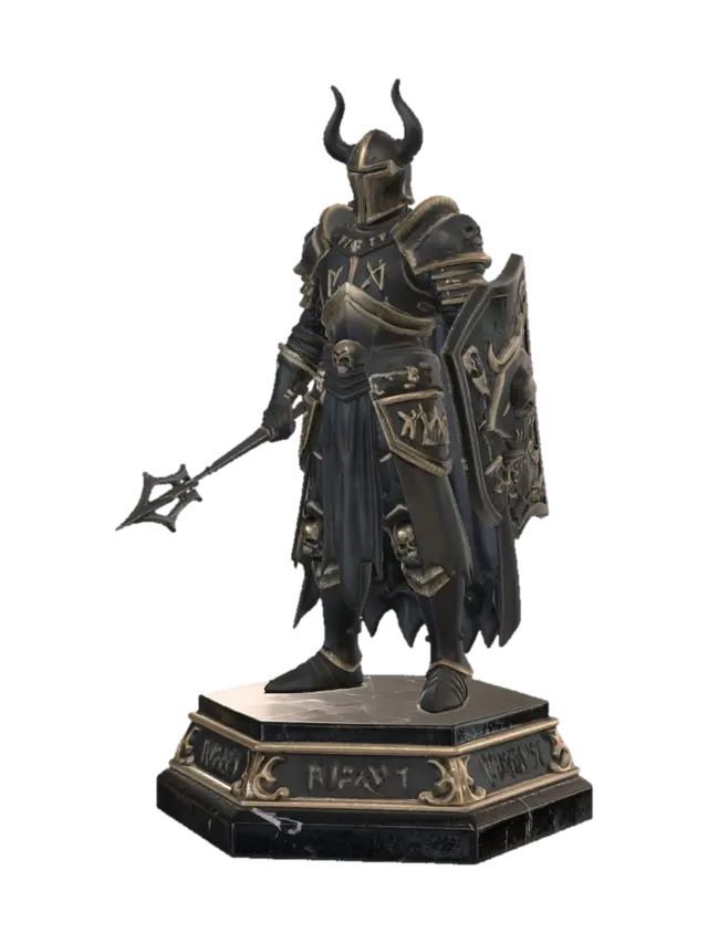 Dark Horned Warlord - Chess 3D model, vytvořený pomocí AI