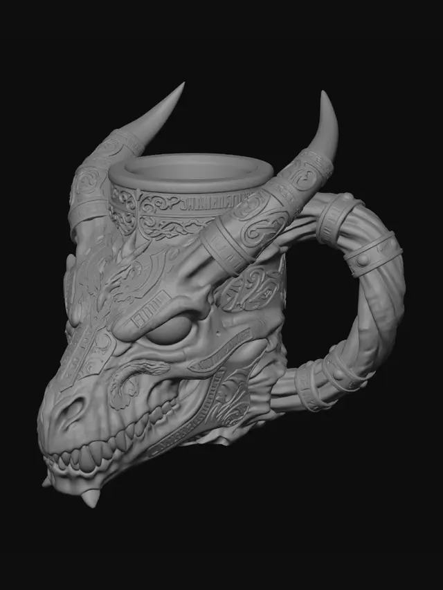 3D model for Rune-Etched Skull Tankard