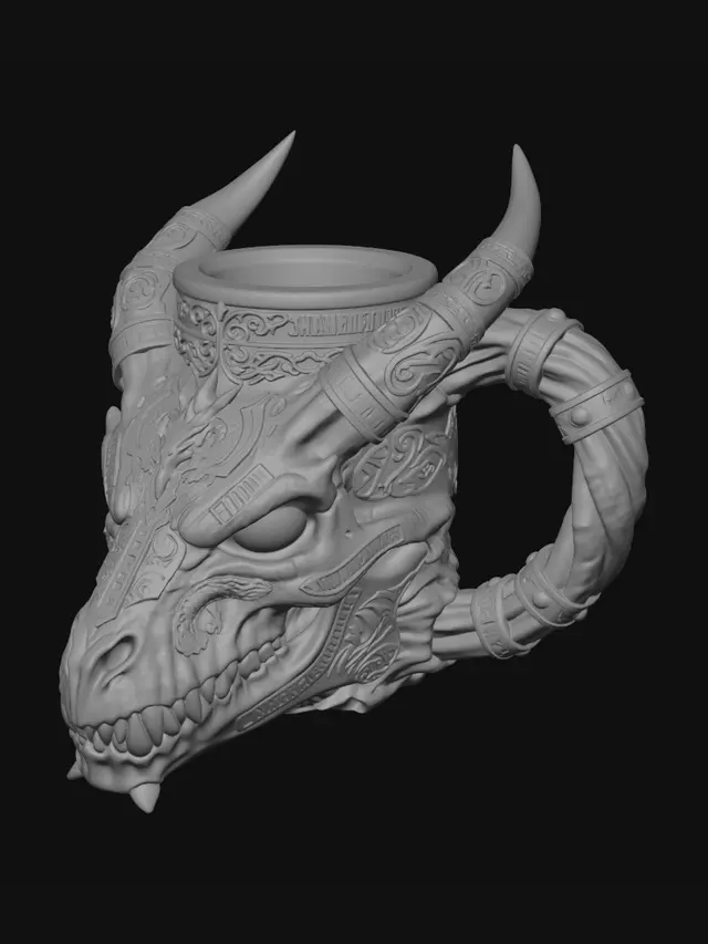 3D model for Rune-Etched Skull Tankard