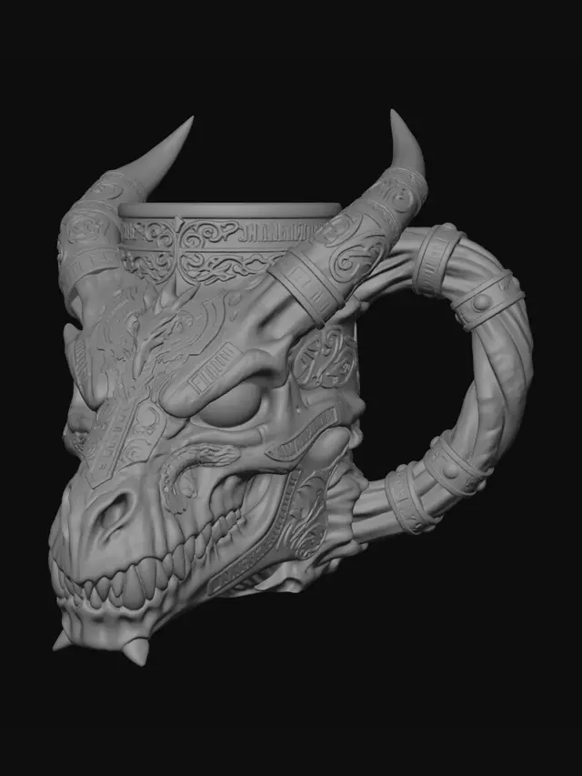 3D model for Rune-Etched Skull Tankard