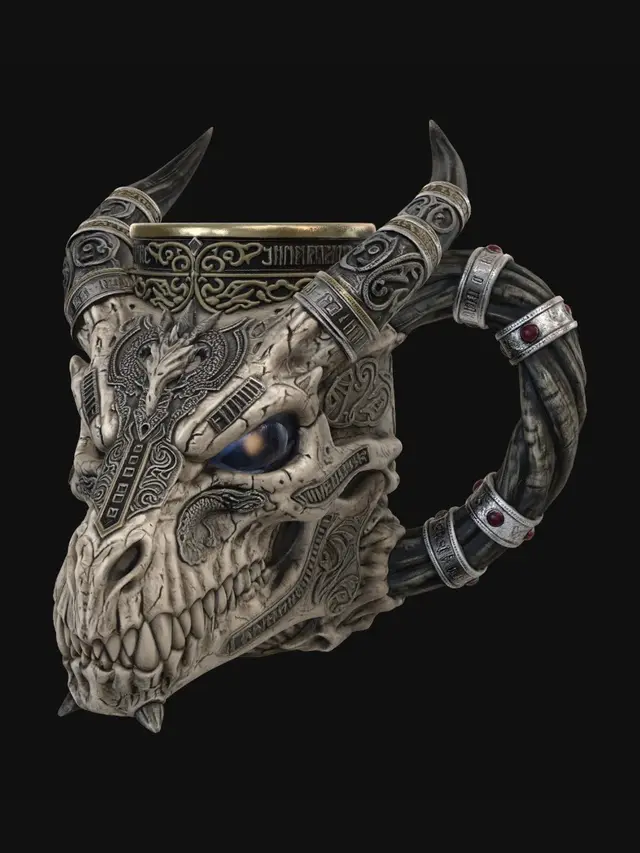 3D model for Rune-Etched Skull Tankard