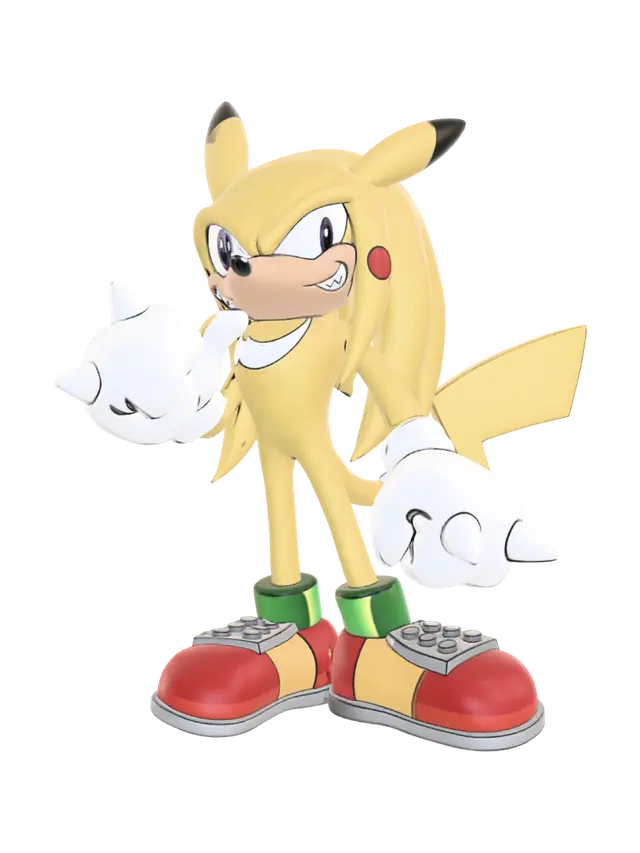 KNUCKLACHU - Pikachu 3D model, vytvořený pomocí AI