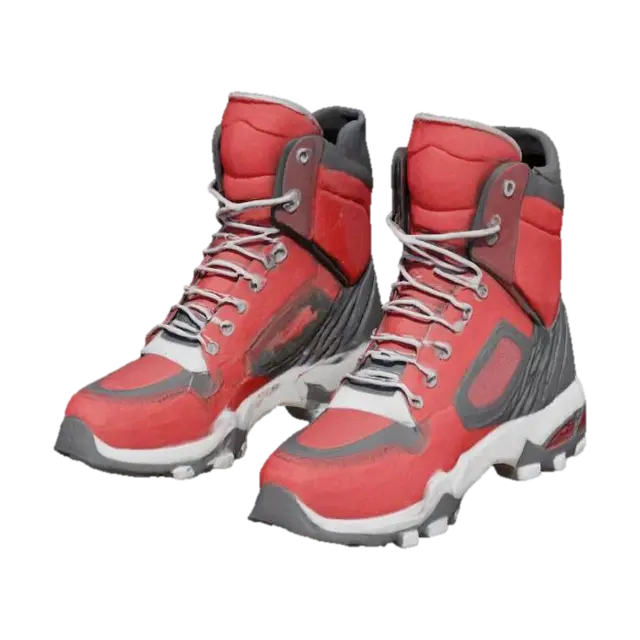 outstanding and uncommom designed sporty boots. Weird shapes and ugly mixed… - Prototype 3D model, vytvořený pomocí AI