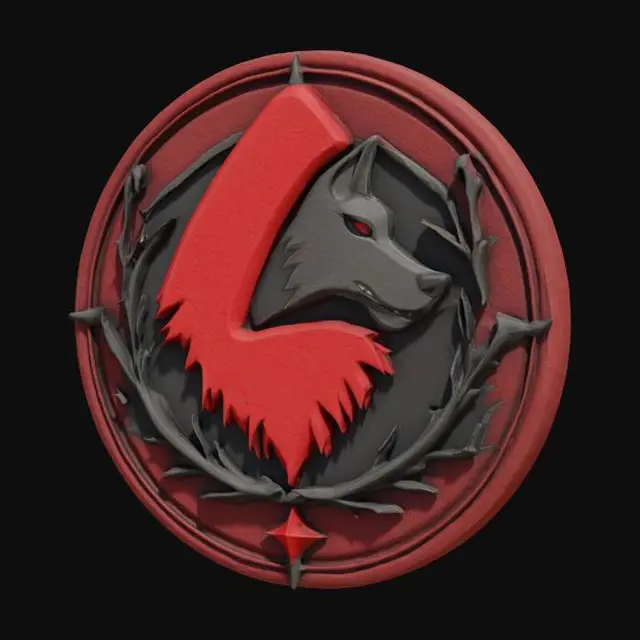 3D model for Imagine if Red Hidding Hood has an 3D #emblem# for her wolf killers' guild. Plain emblem. Detailed. High definition texture.