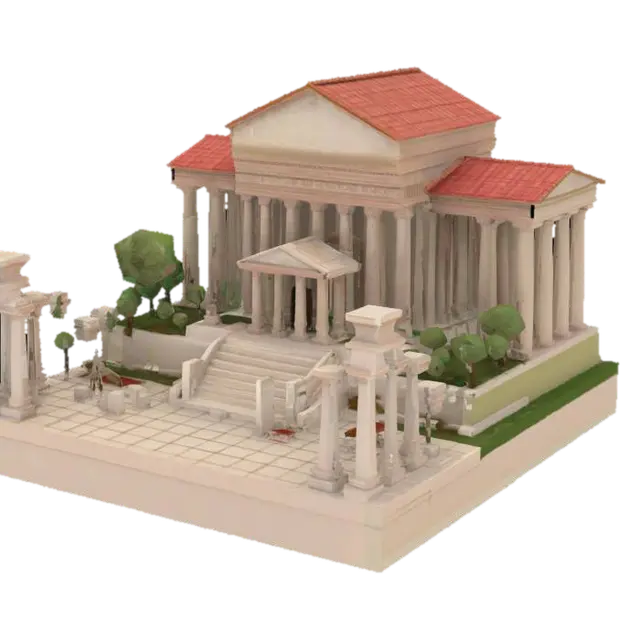 3D model for Ancient Courtyard Model, #arch#