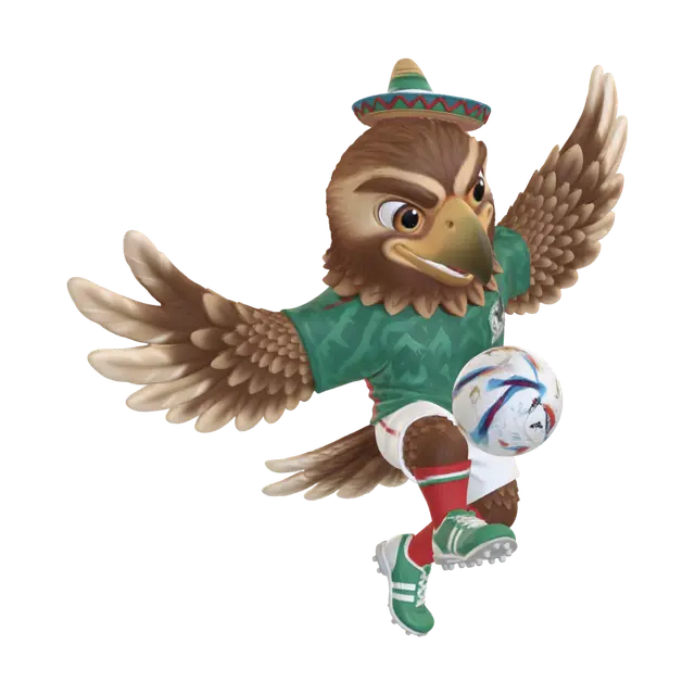 Soaring Soccer Eagle Mascot - Roaring 3D model, vytvořený pomocí AI
