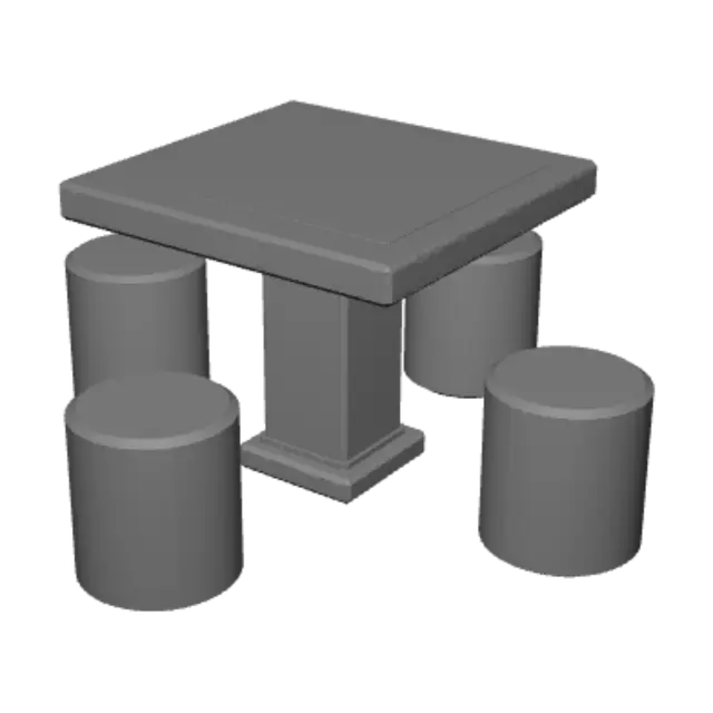 3D model for Concrete Chess Table