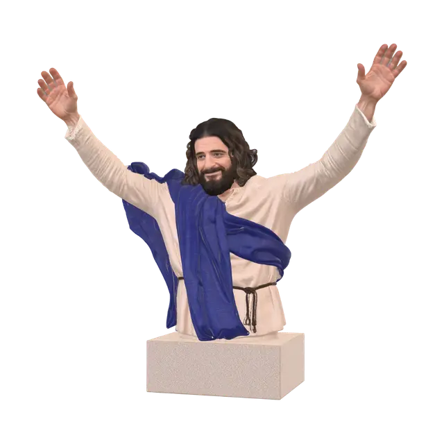 Jesus 3D model, vytvořený pomocí AI