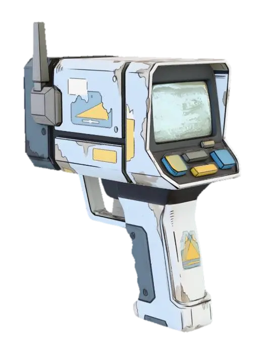 Retro Laser Scanner - Detection 3D model, vytvořený pomocí AI