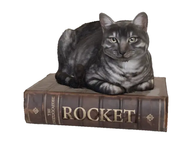 Rocket on a Book 3D model, vytvořený pomocí AI