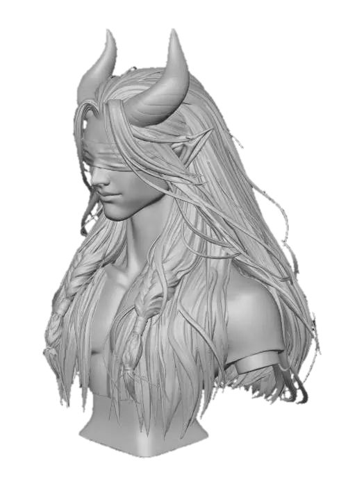 3D model for Veiled Horned Mage