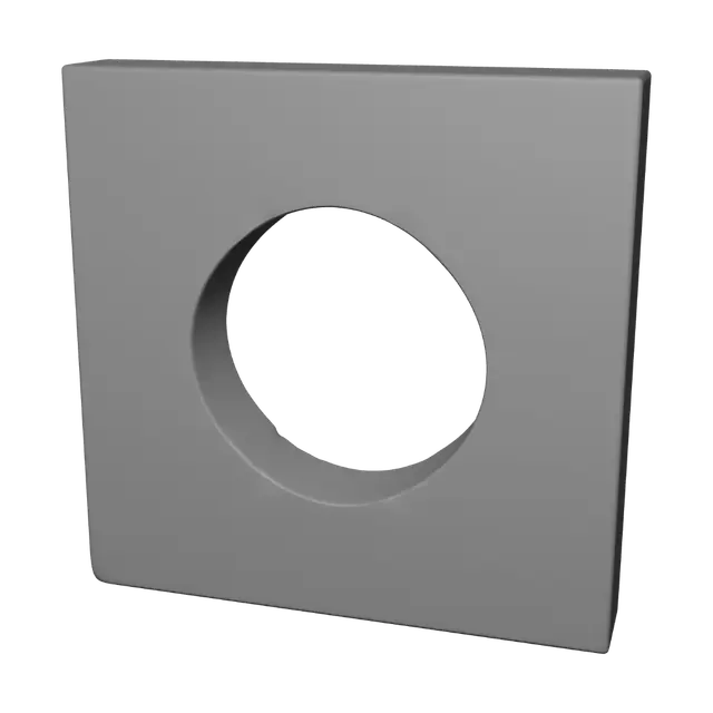 3D model for Metal Square Plate with Circular Hole