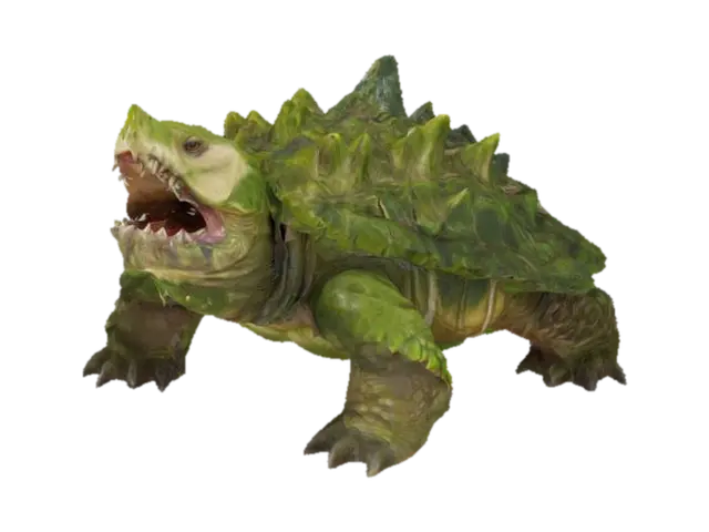 Colossal Mossback 3D model, vytvořený pomocí AI