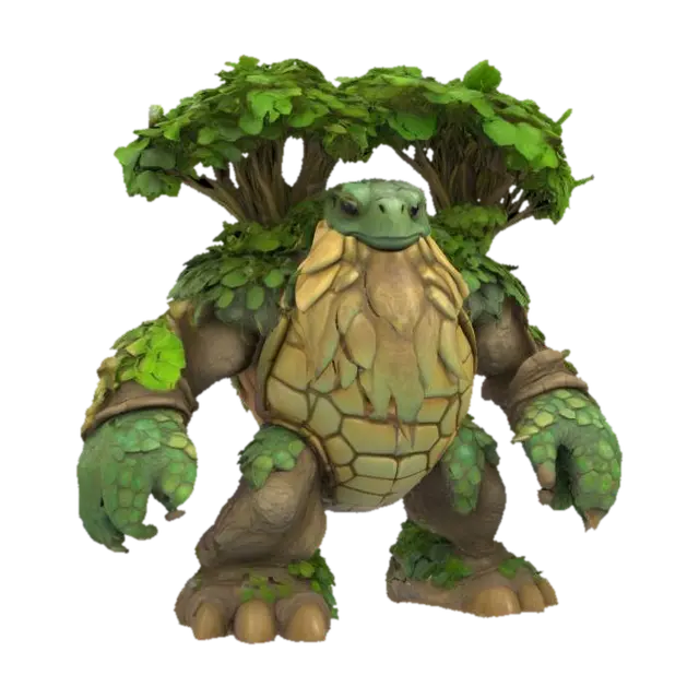 Elderwood Guardian - Tortoise 3D model, vytvořený pomocí AI