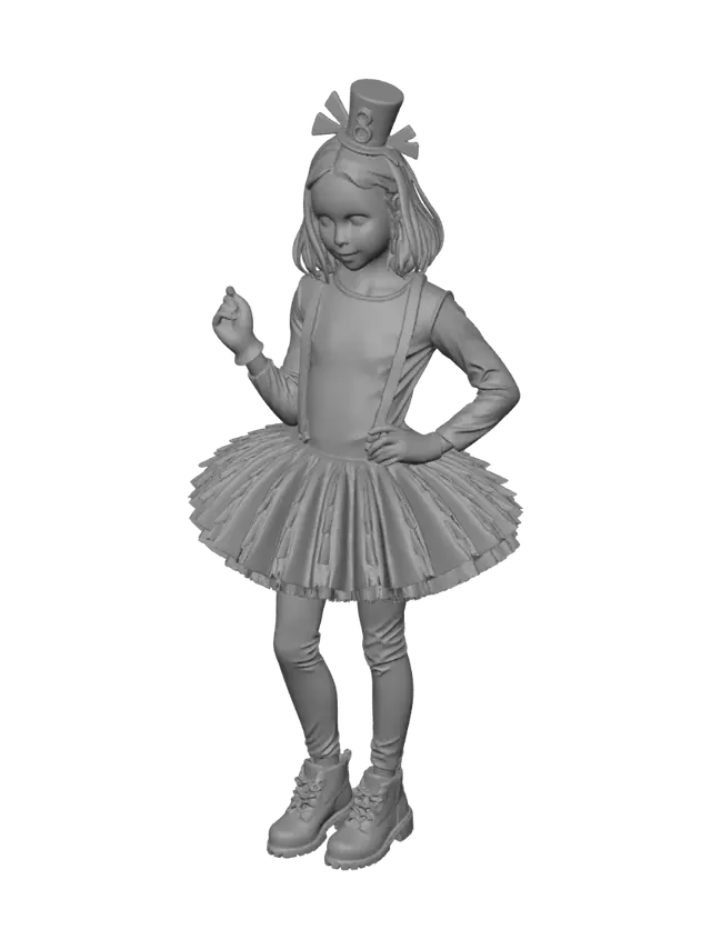 3D model for Harlequin in Red and Black