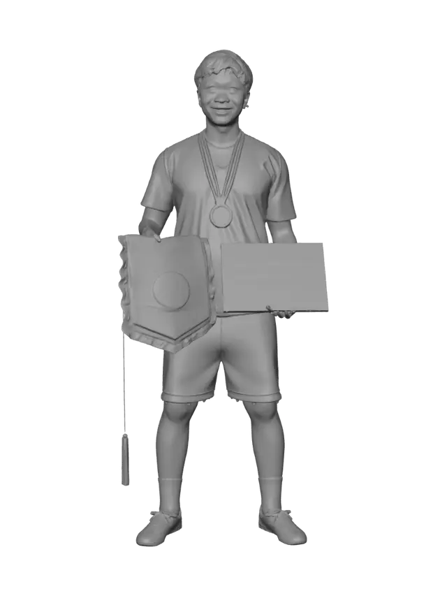 3D model for Young Soccer Medalist on the Field