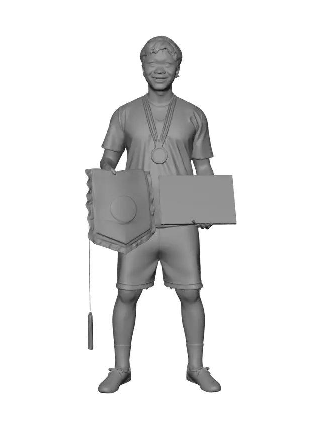 3D model for Young Soccer Medalist on the Field