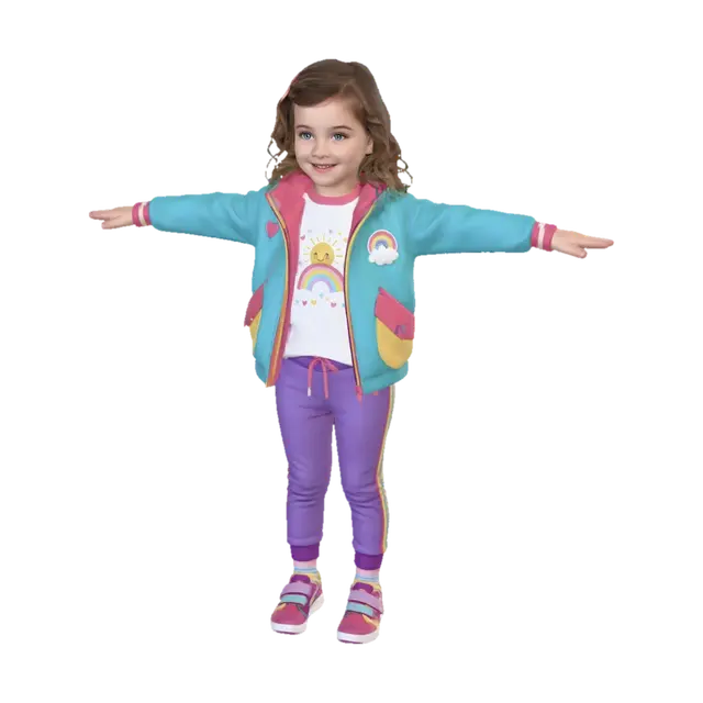 Rainbow Joy with Open Arms - Hug 3D model, vytvořený pomocí AI