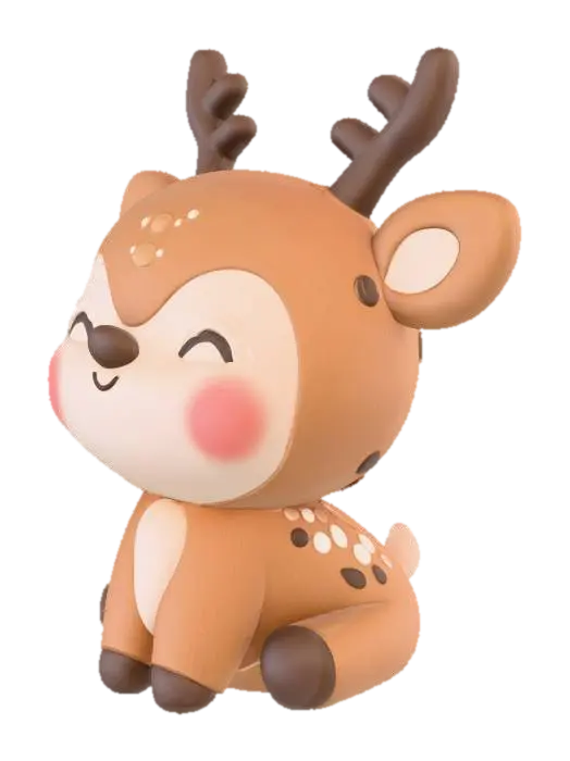 Whimsical Fawn 3D model, vytvořený pomocí AI