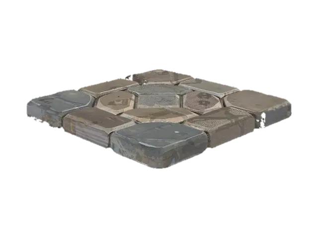1m² Cobblestone Square - Plaza 3D model, vytvořený pomocí AI