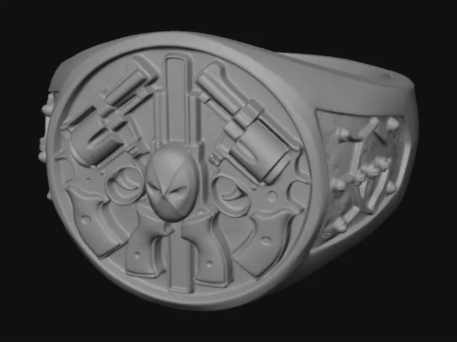 3D model for Deadpool Dual Revolver Ring