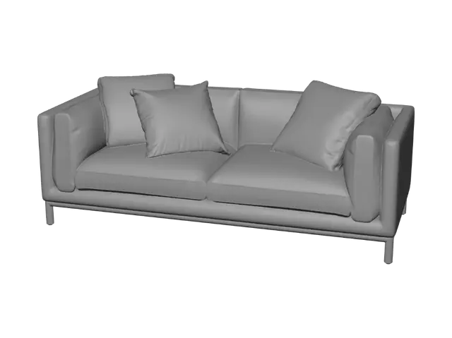 3D model for Neutral Linen Sofa