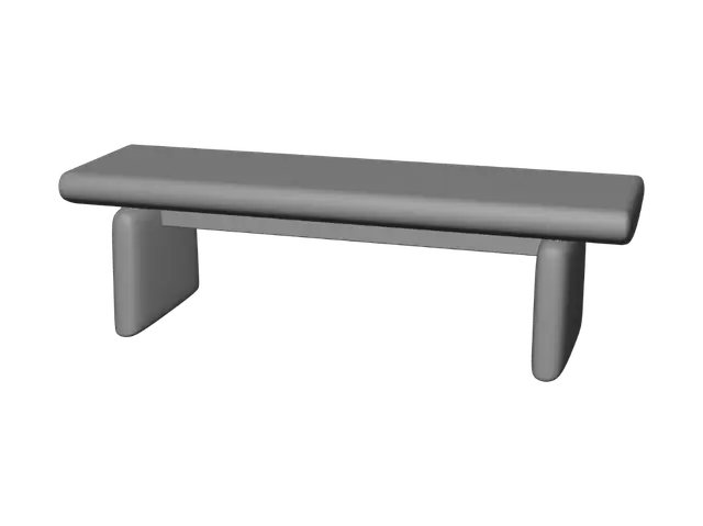 3D model for Beige Cushioned Stool